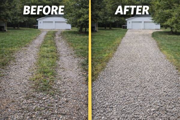 Gravel driveway in rural Maryland